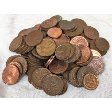 AUSTRALIA 1966 ONWARDS . ONE 1 AND TWO 2 CENTS . OVER 400grams . ALL COPPER COINS